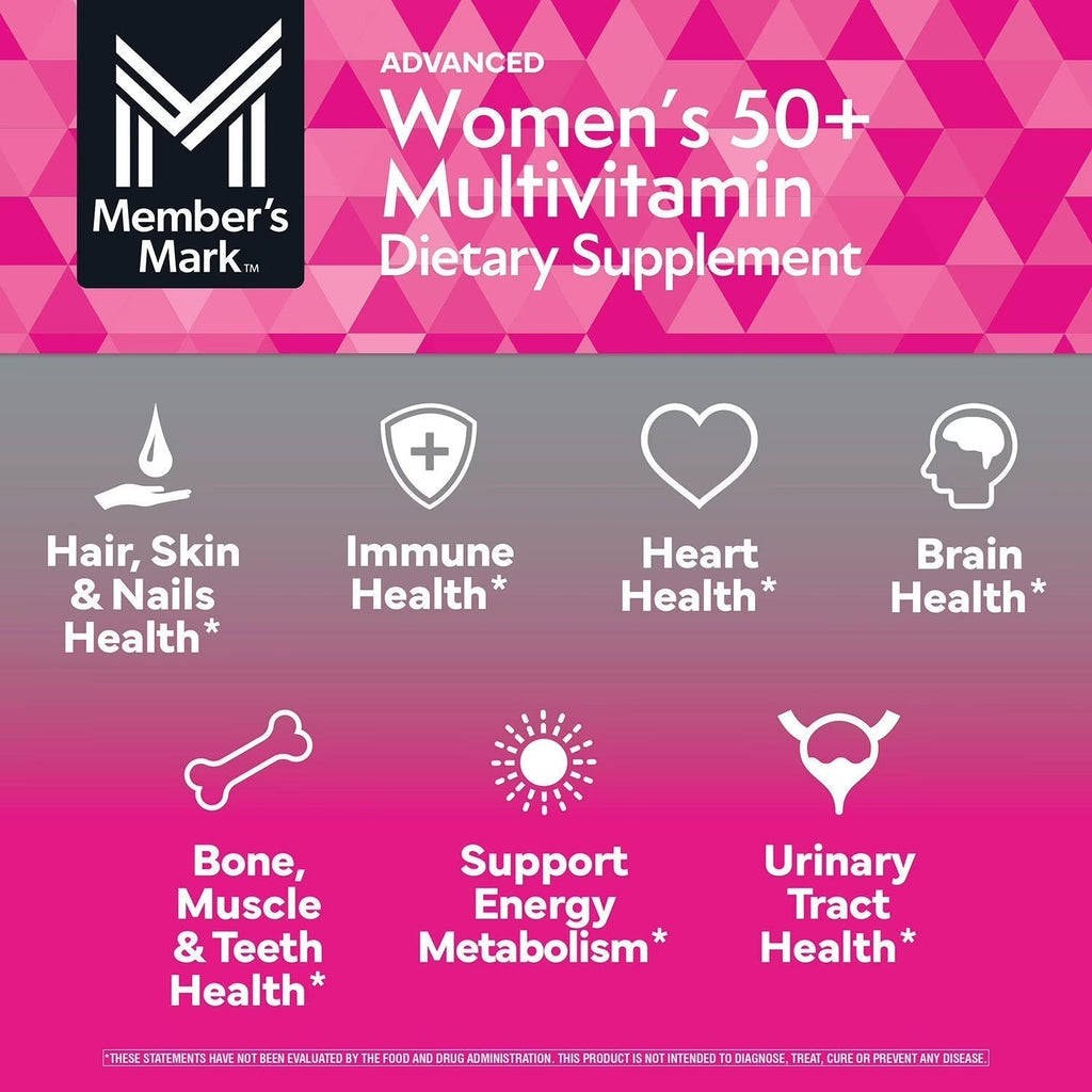 Member's Mark Advanced Women’s 50+ Multivitamin Tablets – Complete Daily Vitamins | 275 Count